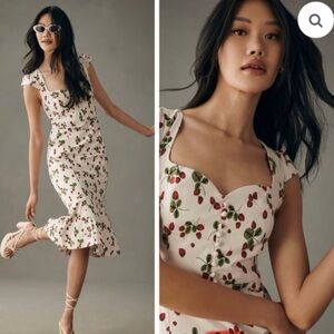 NWT Anthropologie Maeve Strawberry Dress - XS